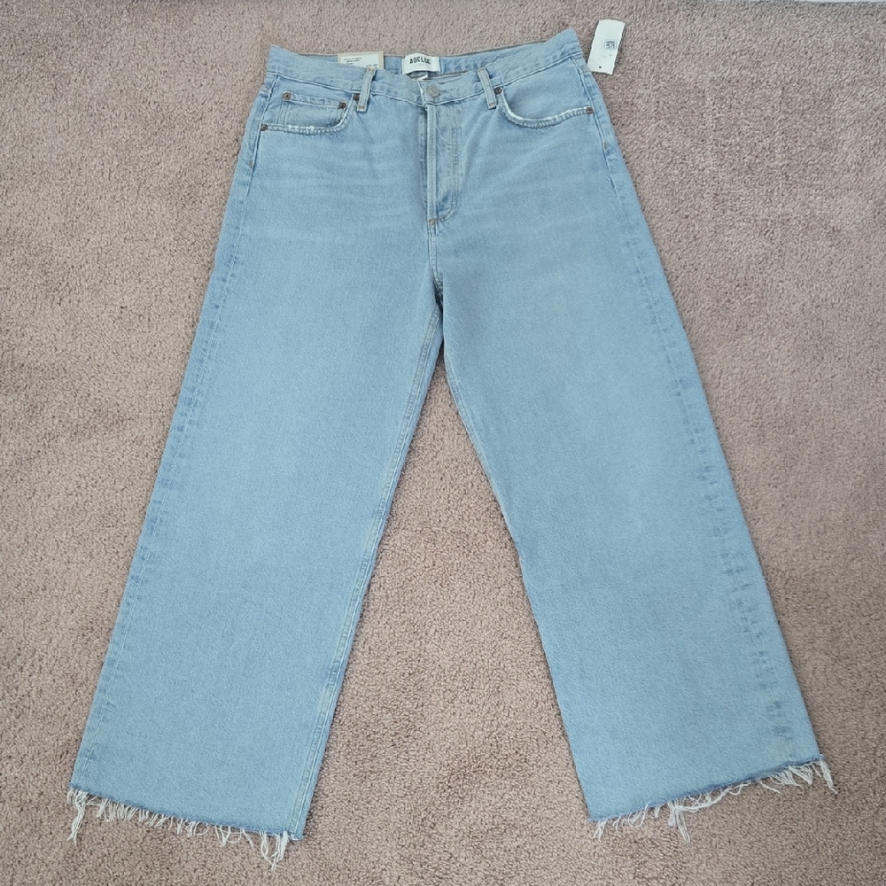 NWT Agolde Ren High Rise Wide Leg Jeans, Size 30